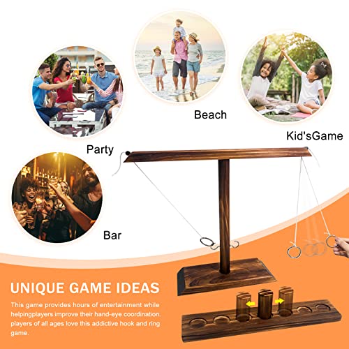 DIIQII Ring Toss Game, houten tafelblad haak ringwerpspel kinderen, premium party werpspel voor familie bar fun indoor… - Image 6