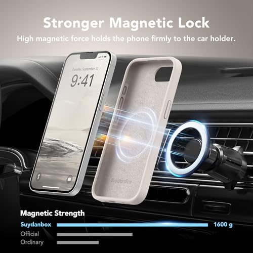 Image of Magnetic for iPhone 17e /iPhone 16e Case, Compatible with MagSafe, [Soft Anti-Scratch Microfiber Lining] Slim Silicone Shockproof Protective Phone Case for iPhone 17e /16e 6.1 inch, Stone