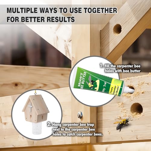 Trampas para abejas de carpintero con bóveda extraíble para proteger estructuras de madera 6