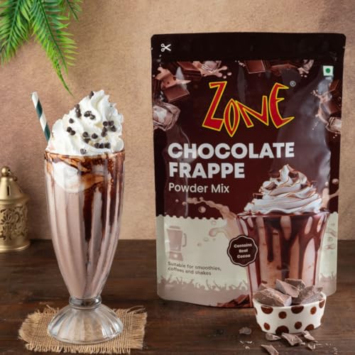 Image of Zone Chocolate Frappe Powder | Premium Cafe-Style Frappe Base for Cold Coffees, Milkshakes, Mochas, Iced Coffees & Desserts | Smooth & Creamy Instant Mix | 1kg Pack - More Servings, Perfect For Cafe Restaurants & Professional Use