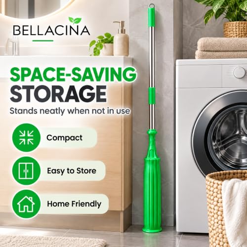 Image of 2-in-1 Self Wringing Floor Mop - Durable Plastic, Multicolor, Easy‑Grip Handle, Wet & Dry Cleaning for Tile, Wood, Laminate & Vinyl Floors - Ideal for Home, Kitchen, Bathroom & Office