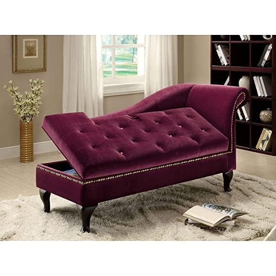 Image of Velvet Luxury Box Storage Couch 140 x 63 x 71 cm (Burgendy)