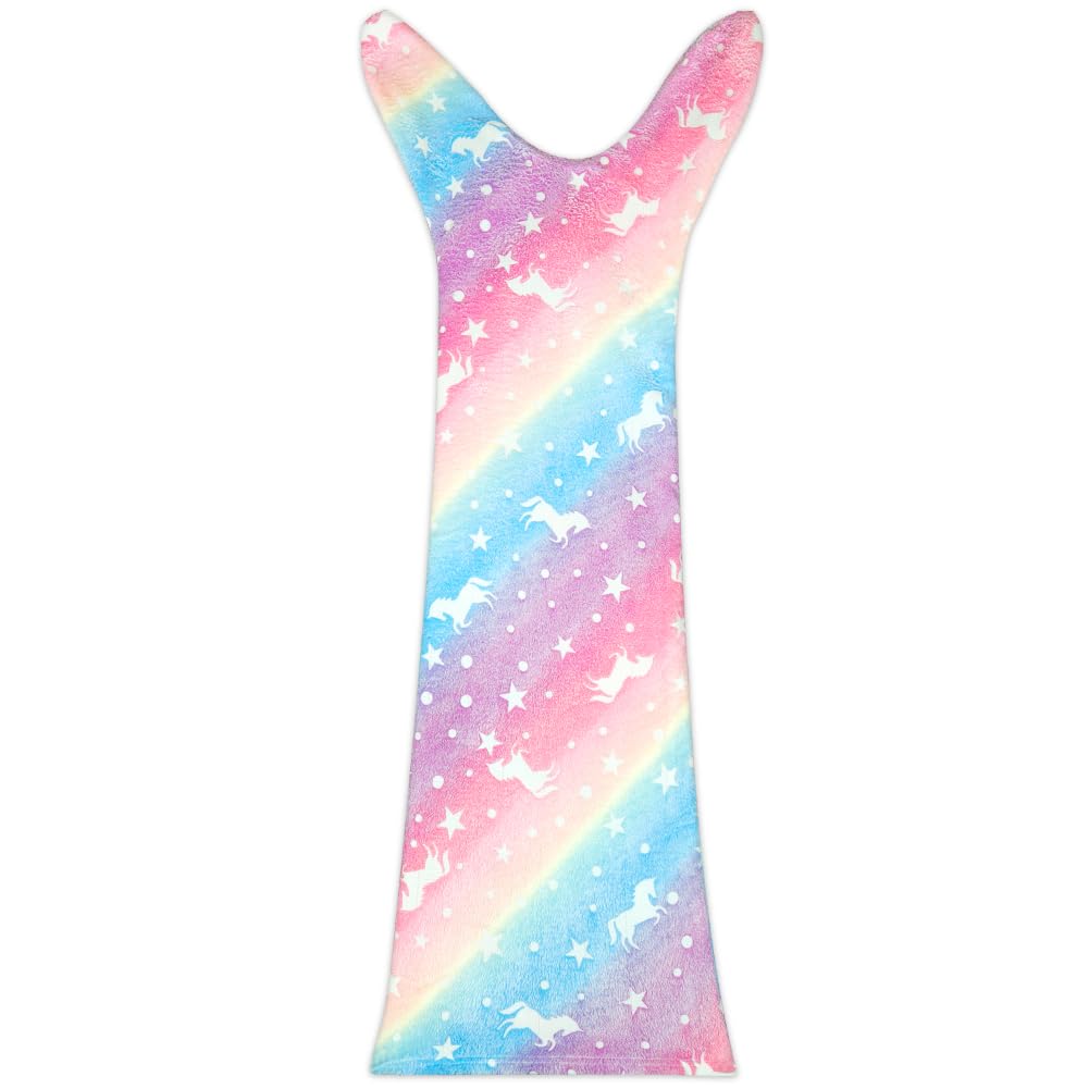 ABOHU Mermaid Tail Blanket, Glow in the Dark Unicorn Blanket All Seasons Soft Flannel Throw Wearable Snuggle, 140cm x 60cm Mermaid Sleeping Bag Birthday Gift for Girls Kids Teens