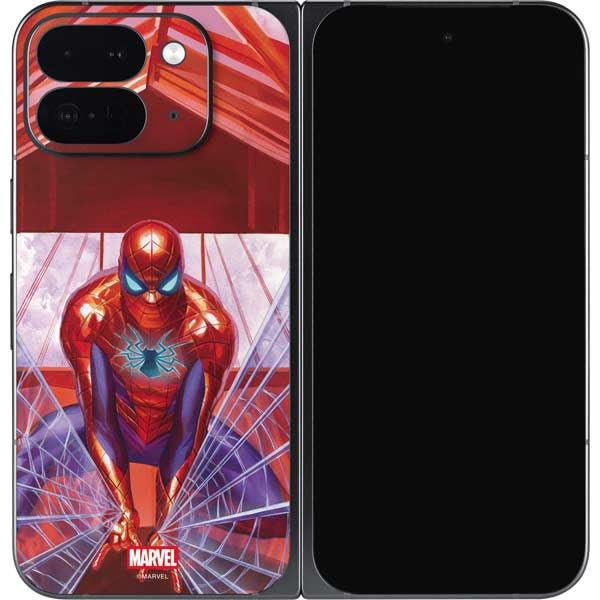 Skinit Decal Phone Skin Compatible with Google Pixel 9 Pro Fold - Officially Licensed Marvel Spiderman Web Slinger Design