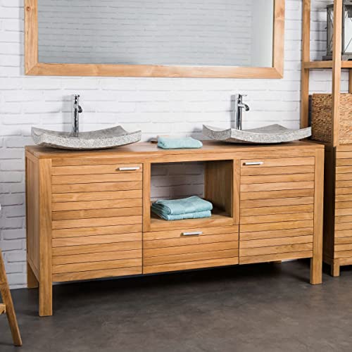 Wanda collection Meuble sous Vasque en Teck Courchevel 160