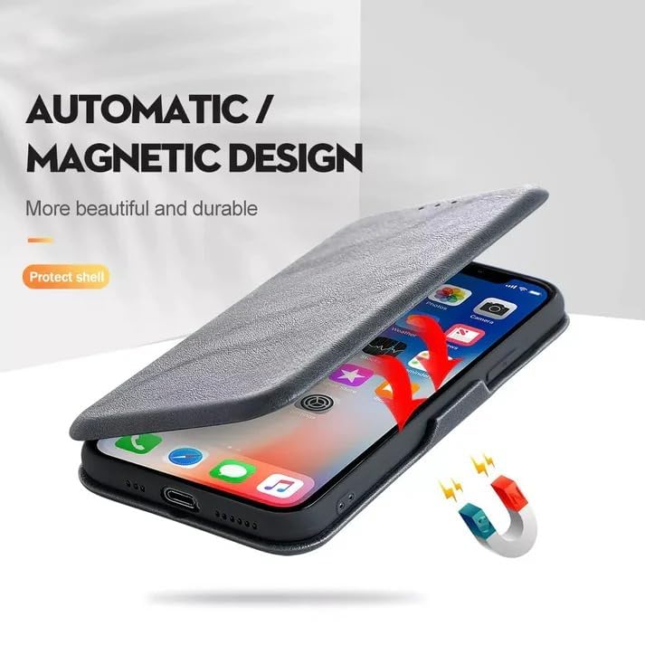 Image of Premium Vegan Leather Wallet Case for Google Pixel 10A, Premium PU Flip Cover with Card Slot, Magnetic Closure, Kickstand, Slim Durable Design, Privacy Protection - Black
