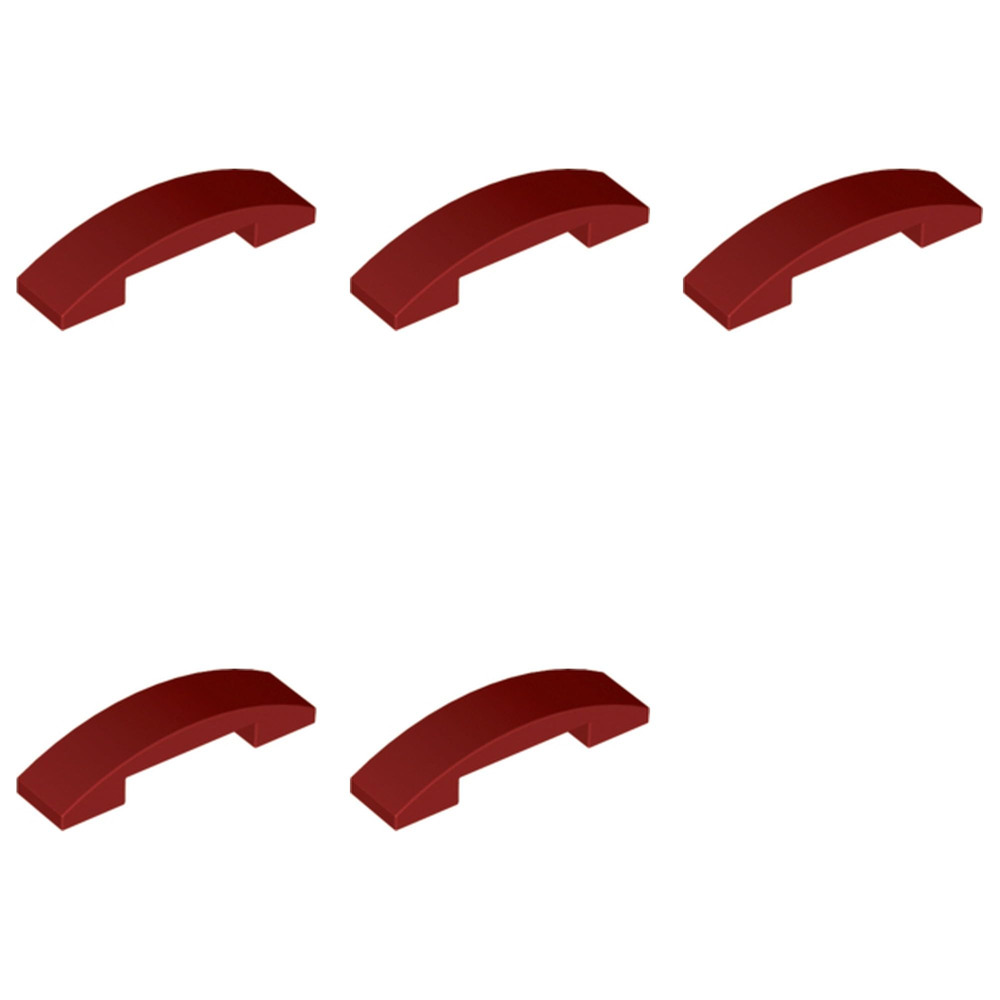 LEGO Slope, Curved 4 x 1 x 2/3 Double Part 93273 (Dark Red, 2, Bricks)