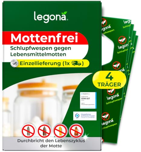 Legona Schlupfwespen gegen Lebensmittelmotten, 4 Träger, Einzellieferung