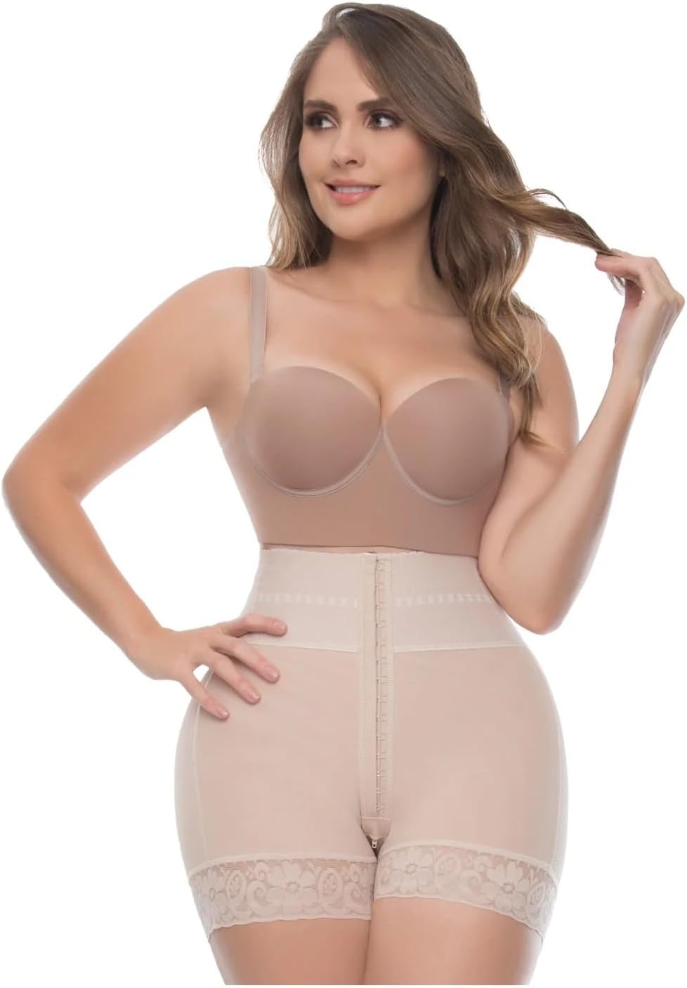 Fajas Butt Lifter Tummy Control High Waisted Mid Thigh Shaper Shorts Ref 6198