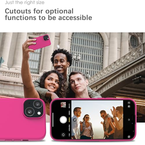 Image of YATWIN Silicone Back Case for iPhone 13 Mini, Soft-Touch Phone Back Cover for Apple iPhone 13 Mini - Magenta