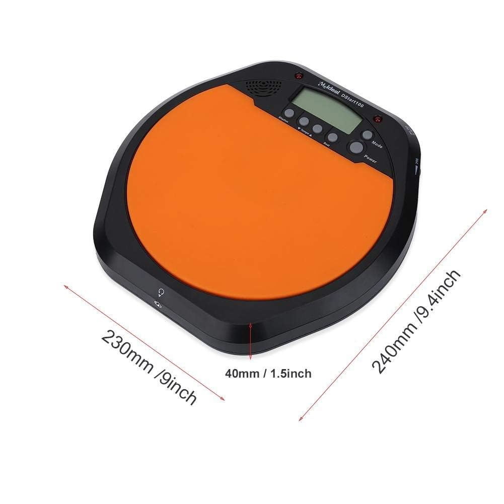 Elektronisches Trommel Pad mit LCD-Display und Metronom für Schlagzeuger Training, Drum Machine inklusive Kopfhörer als Übungswerkzeug