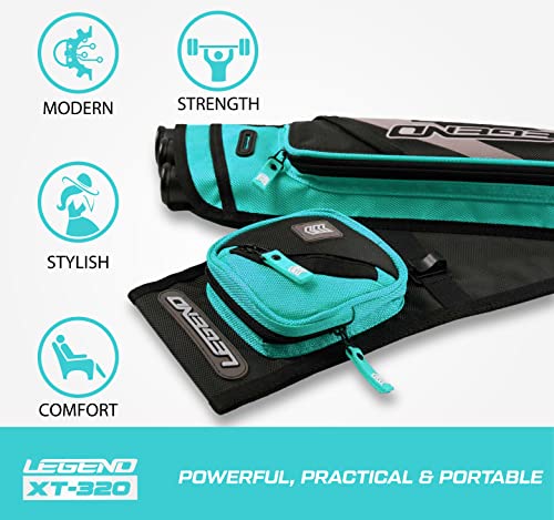 Legend Xt320 Archery Quivers - Nylon Hip Quivers With 3 Arrow Tube Cases For Target Shooting - Adjustable Waist Belt, T-Slot, Storage Compartments For Accessories, Gear, Tools, Release Tab, Score Card #TOP3