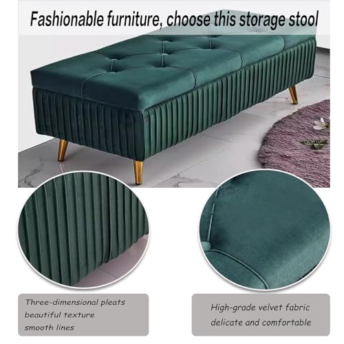 Banc de rangement ottoman en velours blanc cassé avec compartiment à chaussures discret