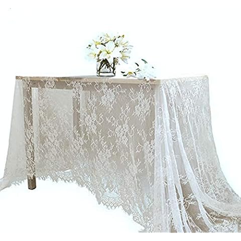 Yizunnu Mantel de encaje blanco para banquetes o banquetes de boda Cover