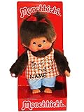 alles-meine.de GmbH Monchhichi - Mädchen - Kariertes Shirt & Hose - 1 Zopf im Haar - incl. Name - 20 cm - Bekleidung ausziehbar - Plüschtier/Kuscheltier - Monchichi - Sport..