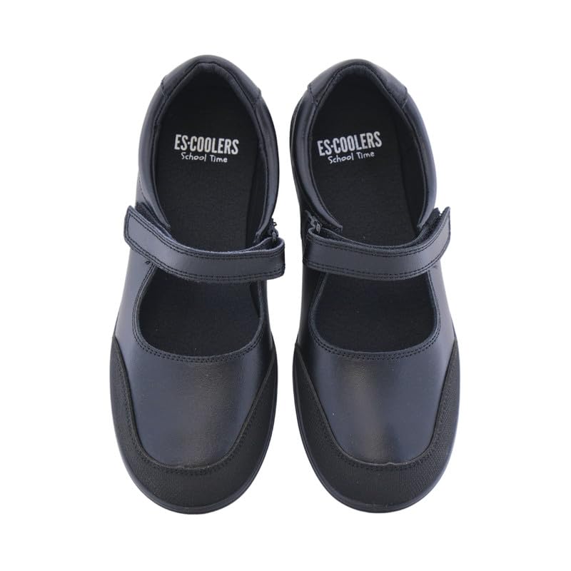 escoolers Zapato Colegial Merceditas de Piel para Niñas de Fácil Apertura con Velcro - Muy cómodos - Made in Spain.