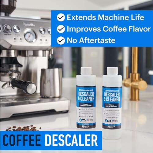 Image of Essential Values Universal Descaling Solution, Made in the USA for Delonghi, Keurig, Breville,Nespresso (4 Uses) Coffee Machine Descaler Cleaner for all Automatic Coffee Makers & Espresso Machines
