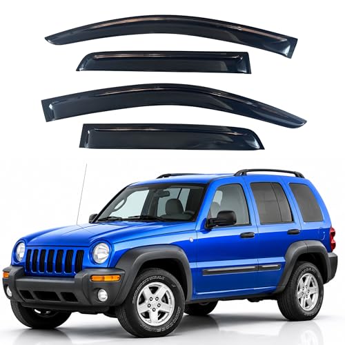 Image of IG Window Visors Fit for 2002-2007 Jeep Liberty (KJ), Out-Channel Rain Guards Vent Wind Deflectors 4PC, Car Accessories for 02-07 Liberty (KJ)