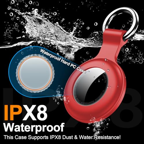 Image of 1|2|4Pack for Apple AirTag Holder,for Air Tag 2nd &1st Genaretion,Waterproof GPS Tracker Air Tag Keychain with Cover Anti-Scratch Silicone for Air-Tag Case for Pets,Kids,Luggages-Blue+Blue+Green+Red