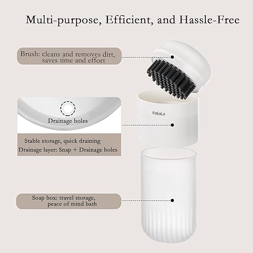 Miniatura 3 de Caja de jabón de viaje a prueba de fugas para ducha, contenedor de jabón portátil, plato con tapa para baño, soporte de jabón de viaje con cepillo