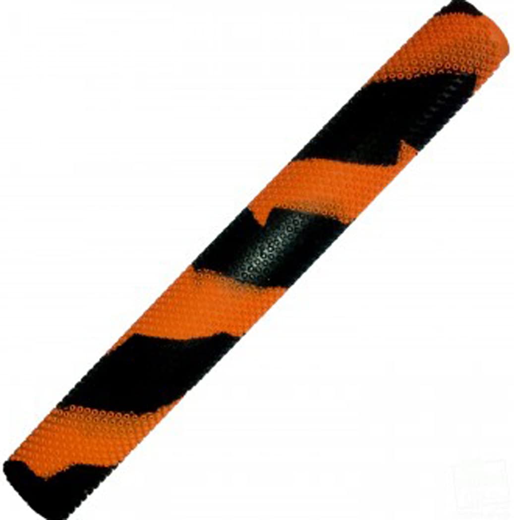 ND Sports Non Slip Cricket Bat Spiral Style Rubber Replacement Grips, Black/Orange