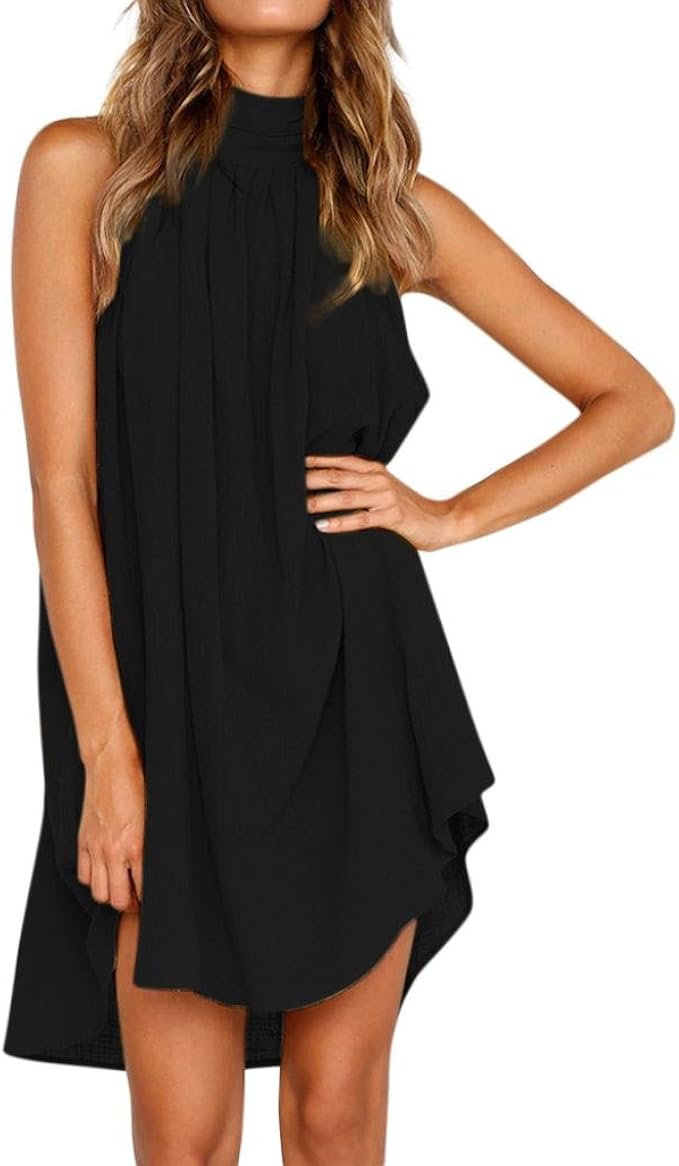 High neck linen dress Clearance