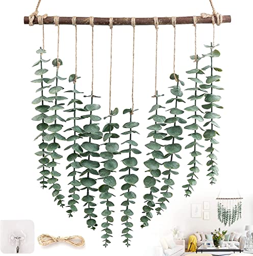 Decoración de Pared de eucalipto Artificial, Hojas de eucalipto Falsas, decoración de Pared rústica de Granja, decoración de Pared Bohemia para Boda, Fiesta, baño, Dormitorio, Cocina, Sala de Estar Cover