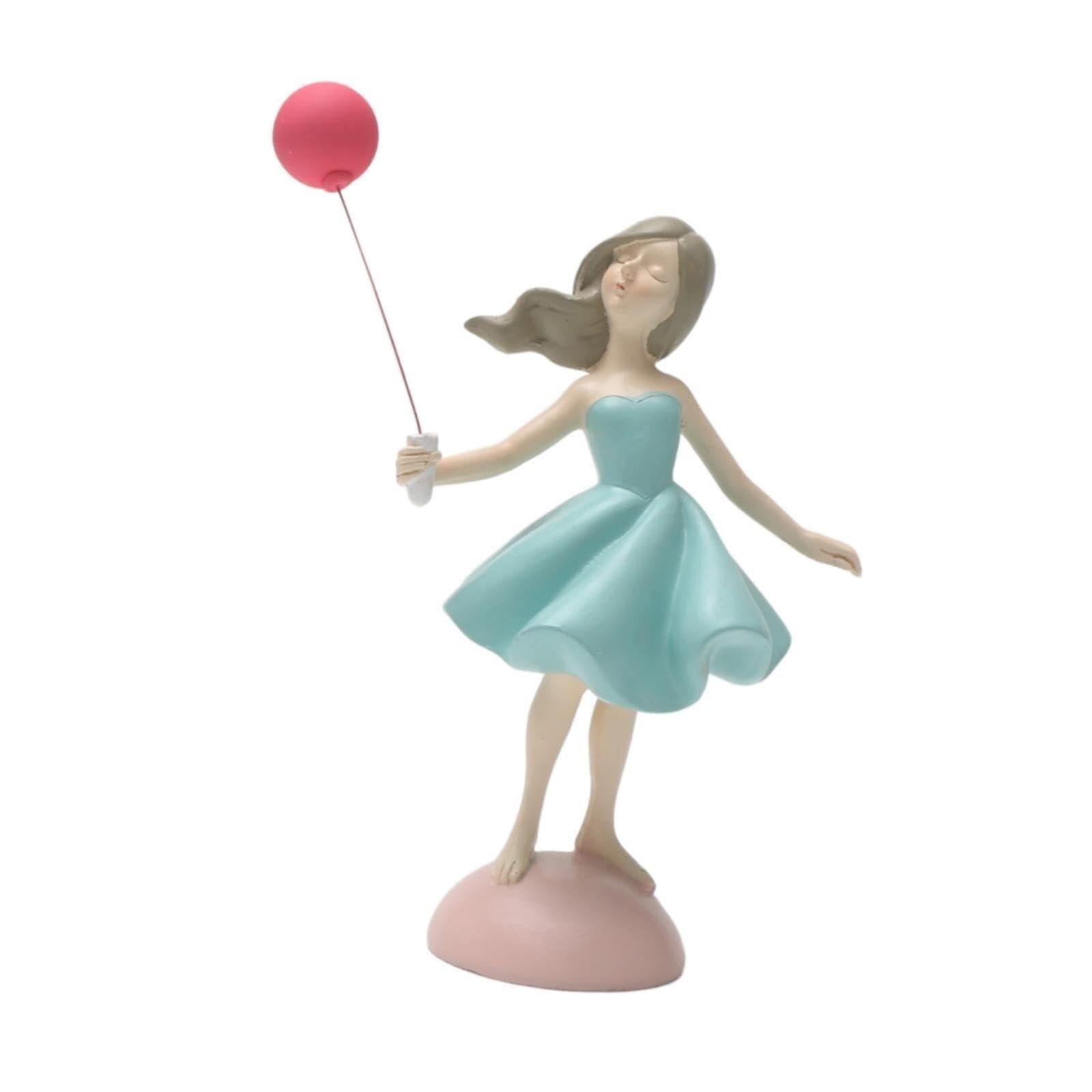 Decoración para el hogar Estatuilla Ballet Chica Sosteniendo Globo Estatua Coleccionable Artesanía Adorno Decorativo Regalos para recién Casados(Standing Girl)