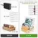OthoKing Bamboo Charging Station, Wood Charging Station for Multiple Devices with 5 Ports USB Charger Docking Station for iPhone, iPad,Tablet, and Android Cell Phone