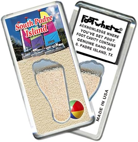 S. Padre Isle “FootWhere” Magnet (SP205 - Causeway). Authentic Destination Souvenir acknowledging Where You've Set Foot. Genuine Soil of Featured Location encased Inside Foot Cavity. Made in USA image 4