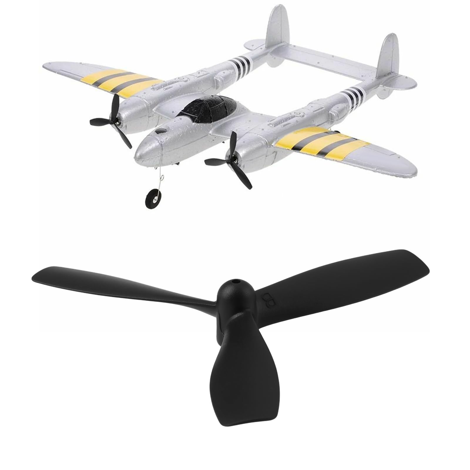YINETTECH 2 works RC Airplane Propeller Compatible with Fei Xiong FX816 FX817, Black, 40 × 46 mm - Image 2