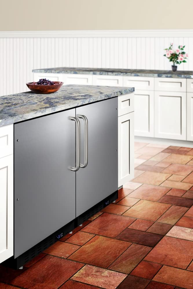 Summit Appliance Alfz37bcss Built-In Undercounter ADA Compliant Residential All-Freezer With Stainless Steel Cabinet, Towel Bar Handle, Door Storage, Adjustable Thermostat And Manual Defrost on Fridge.com - View 6
