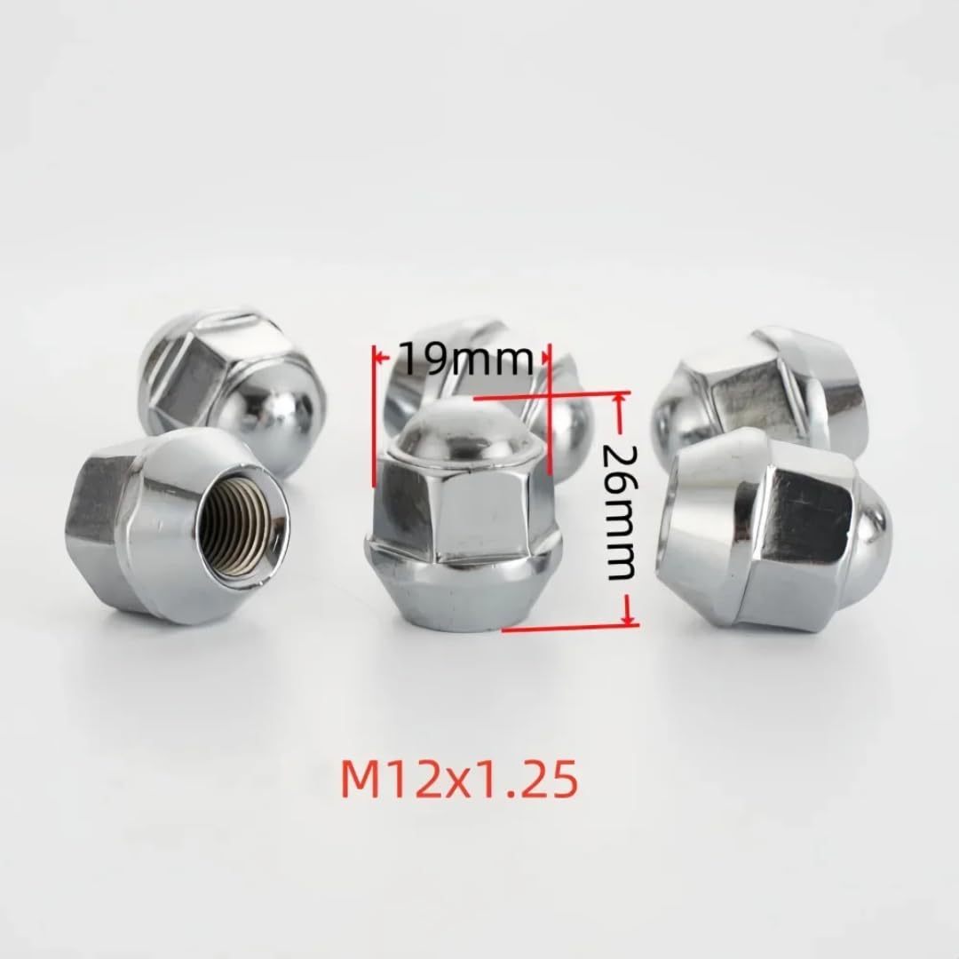 Nakrętki do Kół dla Chang An New Energy, 20 szt. nakrętek kół M12x1,25, sześciokątnych, 19 mm, grubość 26 mm