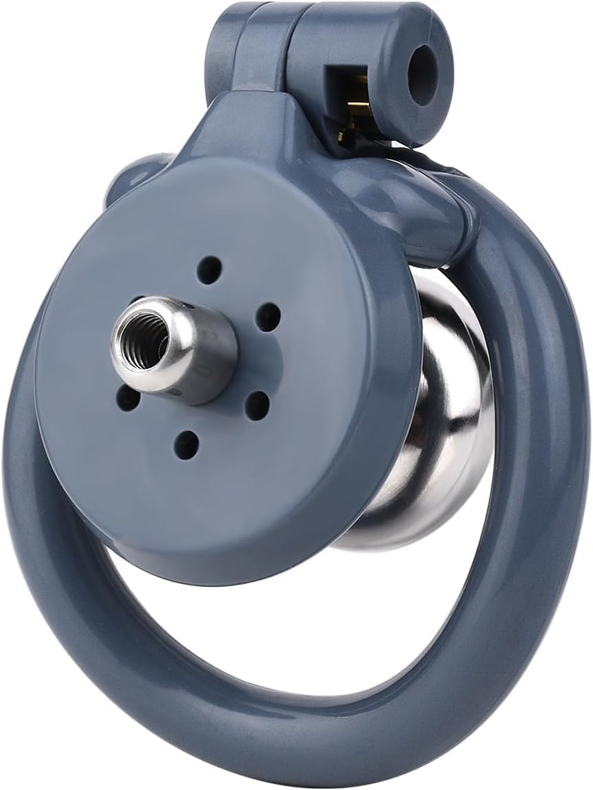 Men's Lightweight Resin Fitness Stretching Accessory Cage，Breathable and Comfortable， with Stretch Bands and Catheter (Blue, Regular Style)