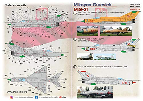 A.MIG-6122 ネクストレベルパーフェクション 1/72スケール塗装　洋書 Amazon.com: Print Scale 72-419 - 1/72 - MiG-21 Polish Air Force