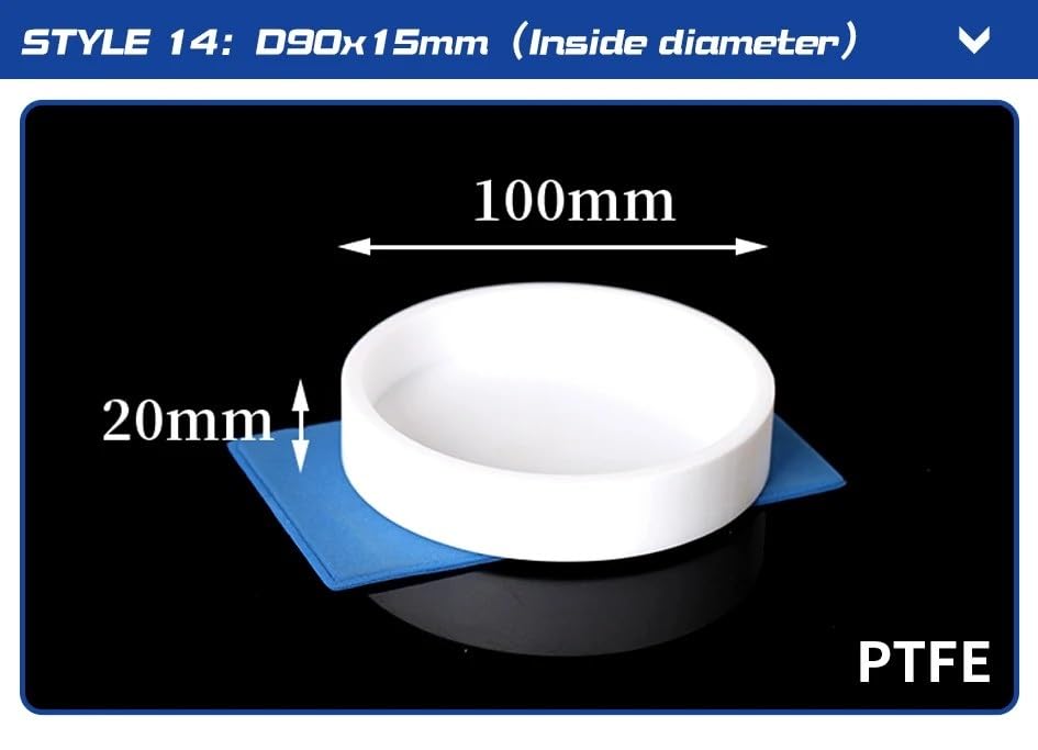 Boîte de Petri en PTFT 1 pièce - Boîte d'évaporation circulaire for laboratoire - Résistante aux hautes températures et aux acides/alcalis((14) D90x15mm)