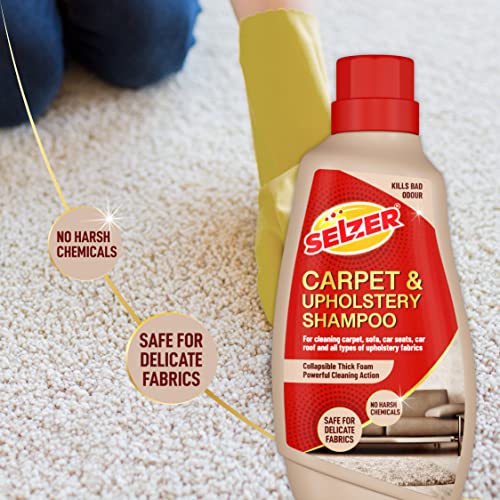 Image of Selzer Carpet and Upholstery Shampoo for Cleaning Carpets, Car Interiors And Sofa - 250 ml (Pack of 1)