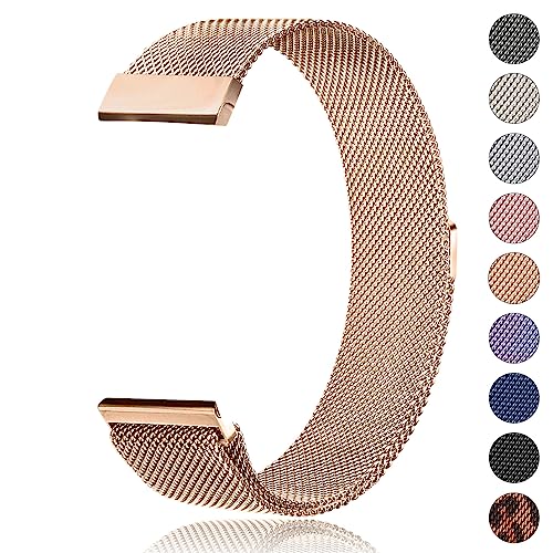 AK Bracelets de Montres 20mm 22mm Métal Montre Femme Homme Fixation Rapide, Axus Series Watch Bracelet de Remplacement 20mm 22mm (22mm, Or Rose)