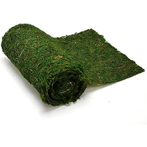 Byher Dried Moss Table Runner for Party Garden Decoration, Dark Green (30cm X 180cm (12" x 71")) Cover