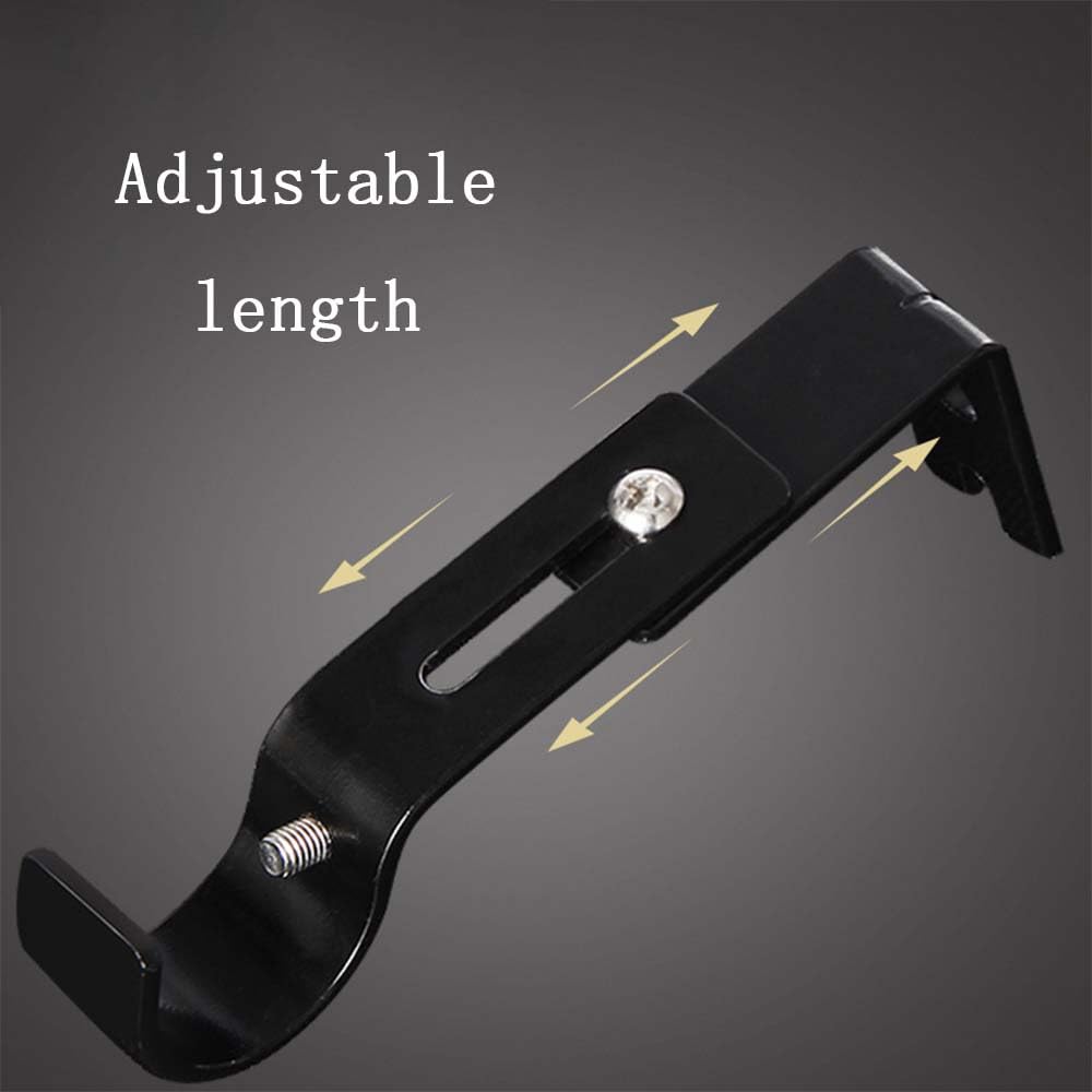 2 Pcs Curtain Rod Bracket Black Metal Heavy Duty Curtain Rod Brackets Adjustable Curtain Rod Holder Curtain Rod Hanging Brackets Wall Mounted Curtain Holder with Screws for Drapery Poles - Image 4