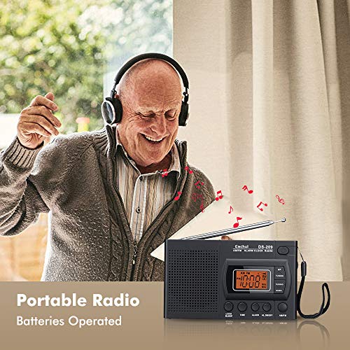 Eachui Tragbarer AM FM Radio, Kleines Radio mit Lautsprecher, Kopfhörerbuchse, Sleep-Timer, Alarm Wecker… - Image 7