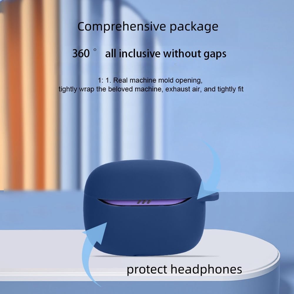 FTRONGRT Etui kompatybilne z Bose JBL Tune Beam 2, odporne na zarysowania, odporne na wstrząsy, silikonowe etui kompatybilne ze słuchawkami Bluetooth Bose JBL Tune Beam 2. czarne