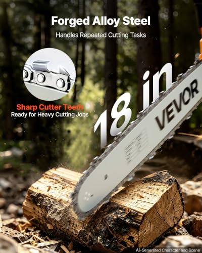 Image of VEVOR Bar & Chainsaw Chain Combo 18 inch .325 inch Pitch .058 inch Gauge 72 Drive Links