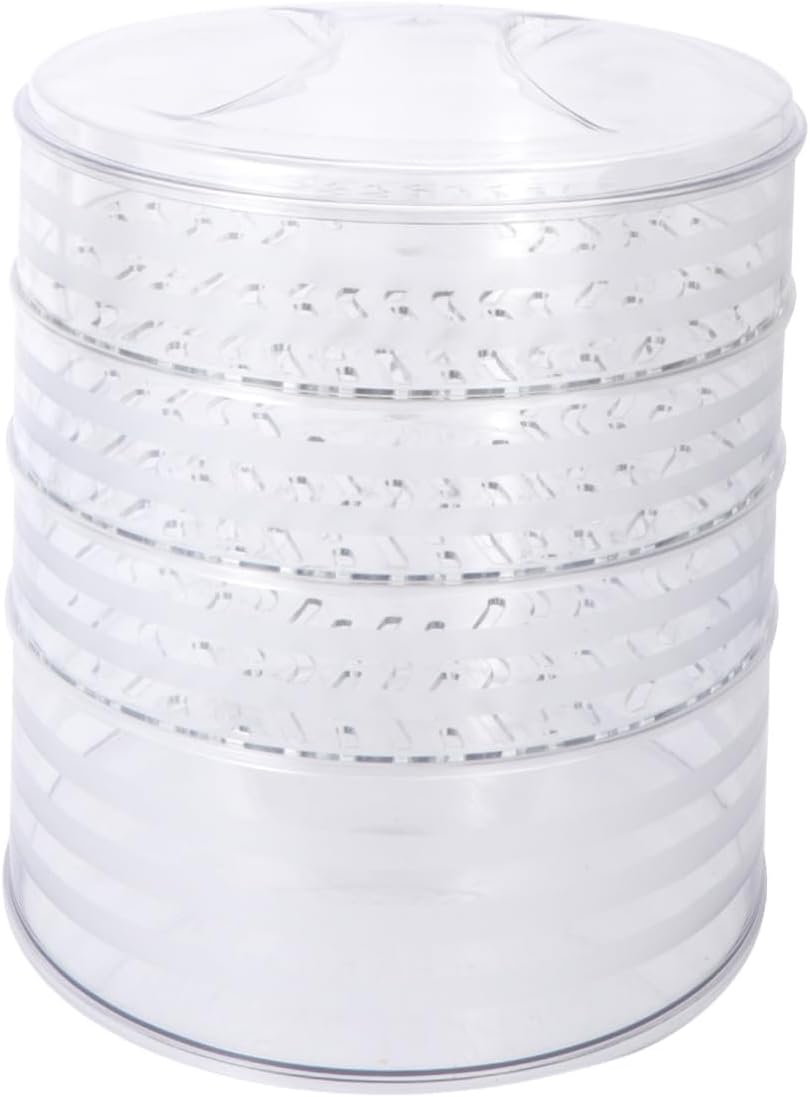 Luxshiny Folding Food Cover Set 5pcs (3 Low, 1 High, 1 Lid) Plastic Table Food Cover and Fresh-keeping