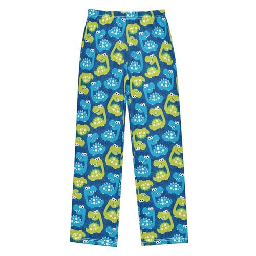Dinosaur Roar Boys Long Pants Soft Trousers Elastic Waist Kids Lounge Bottoms with Pockets S-XL
