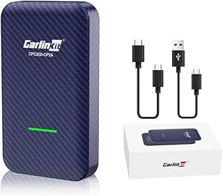 Wireless Android Auto CarlinKit 4.0 Wireless CarPlay Adapter Only for Wired CarPlay Cars, Only Compatible with iPhone and Android Phones, Wired to Wireless, 5Ghz WiFi Plug & Play Auto-Connect