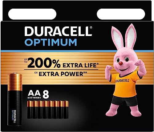 8 x Duracell AA Optimum (1 blister de 8 batteries) 8 piles (MX1500/STYLO/MIGNON)
