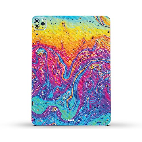 Image of MightySkins Carbon Fiber Skin Compatible with Apple iPad Pro 11 inch M2 4th Gen (2022) Full Wrap Kit - Paint Currents | Protective Durable Textured Carbon Fiber Finish | Easy to Apply | Made in The USA