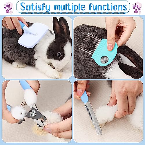 MIAOZ Rabbit Care Set including Nail Clippers and Pet Trimmer Long and File Flea Comb Shampoo Bath Brush for Rabbits Puppies Kittens Guinea Pigs - Image 3