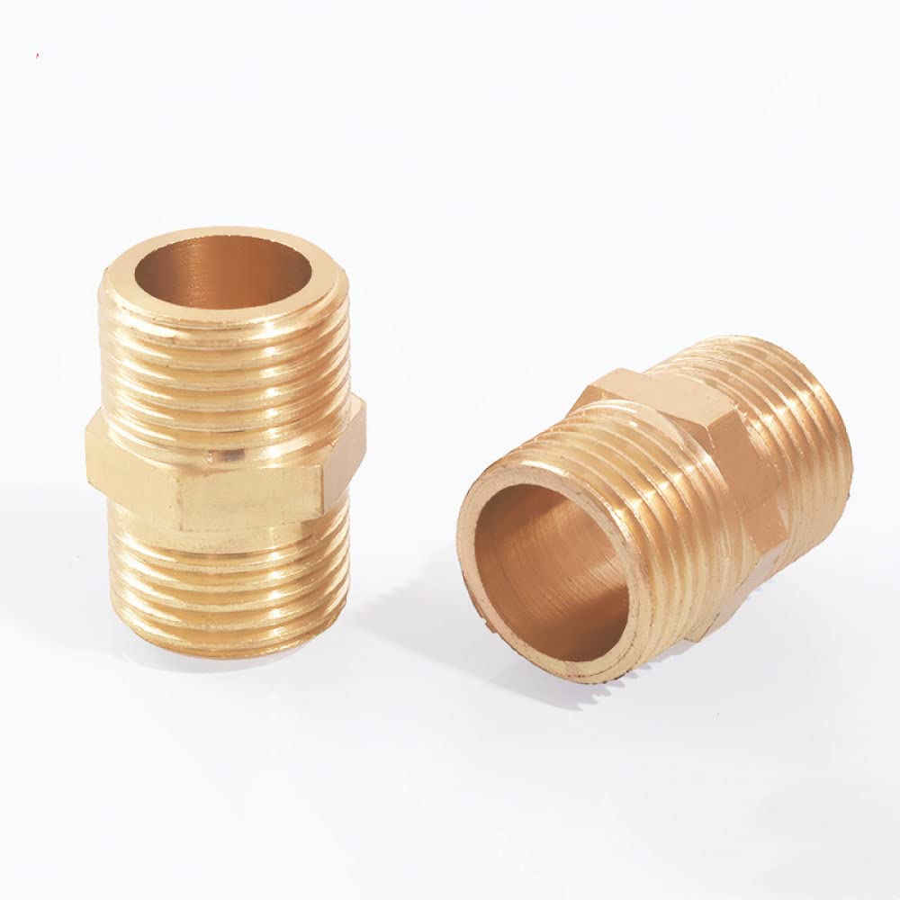 RICODA M14x1.5 M16x1.5 M18x1.5 Metric Male to Male Thread Brass Equal Pipe Fitting Hex Nipple Connector Adapter,M14x1.5